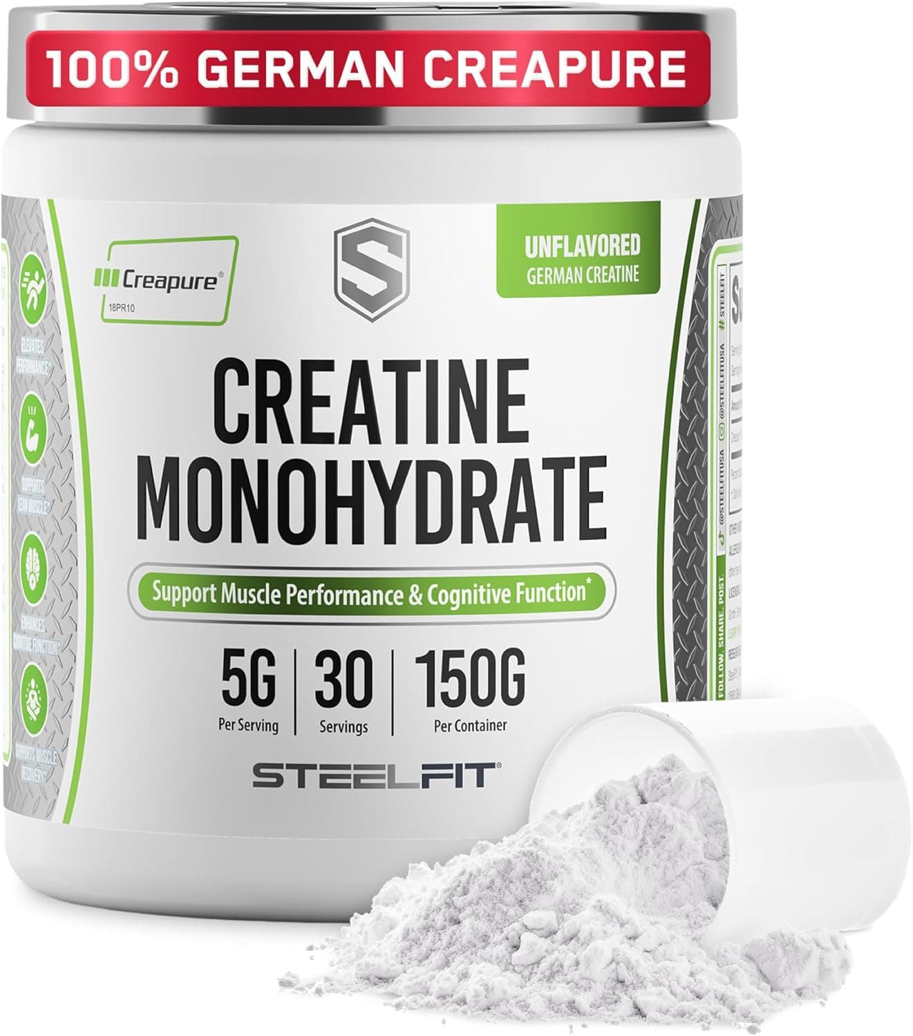SteelFit Creapure Creatine Monohydrate Powder - German…