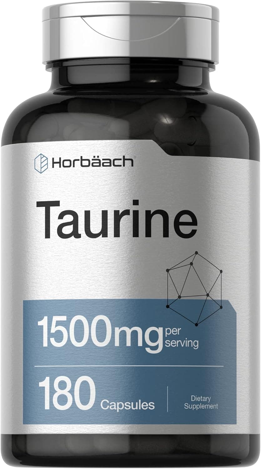 Horbaach Taurine 1500mg | 180 Capsules | Amino Acid Supplement…