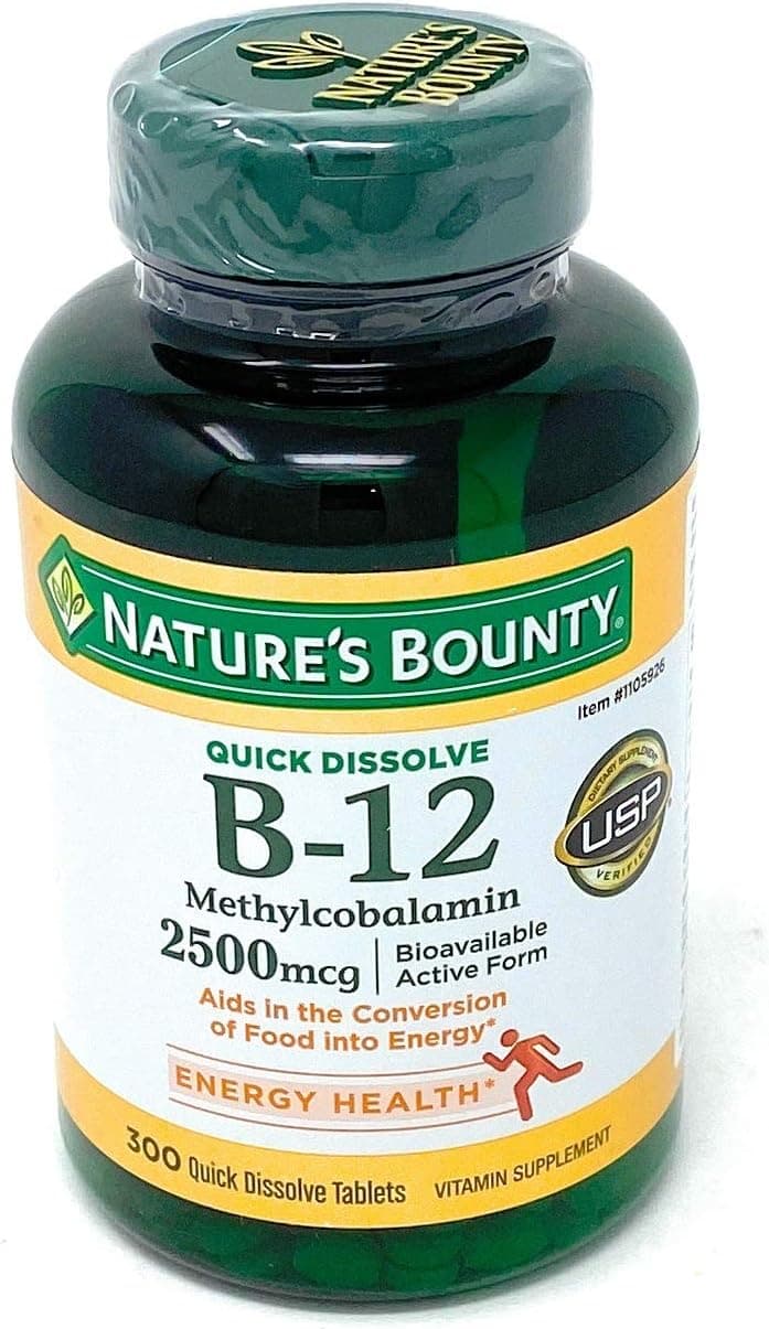 Nature's Bounty Quick Dissolve Fast Acting Vitamin B-12 2500…