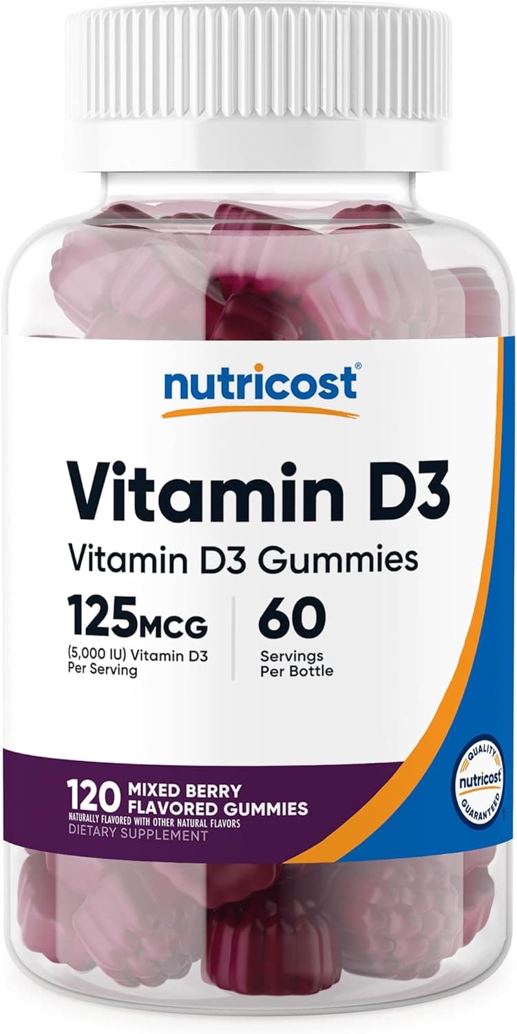 Vitamin D3 Gummies 5,000 IU (125mcg), 120 Gummies - Mixed…