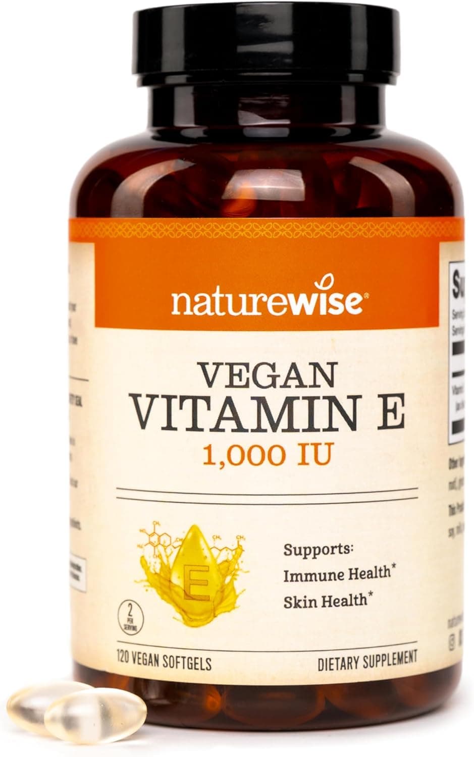 NatureWise Vitamin E 1000 IU Softgels (450mg dL-Alpha) - Vegan