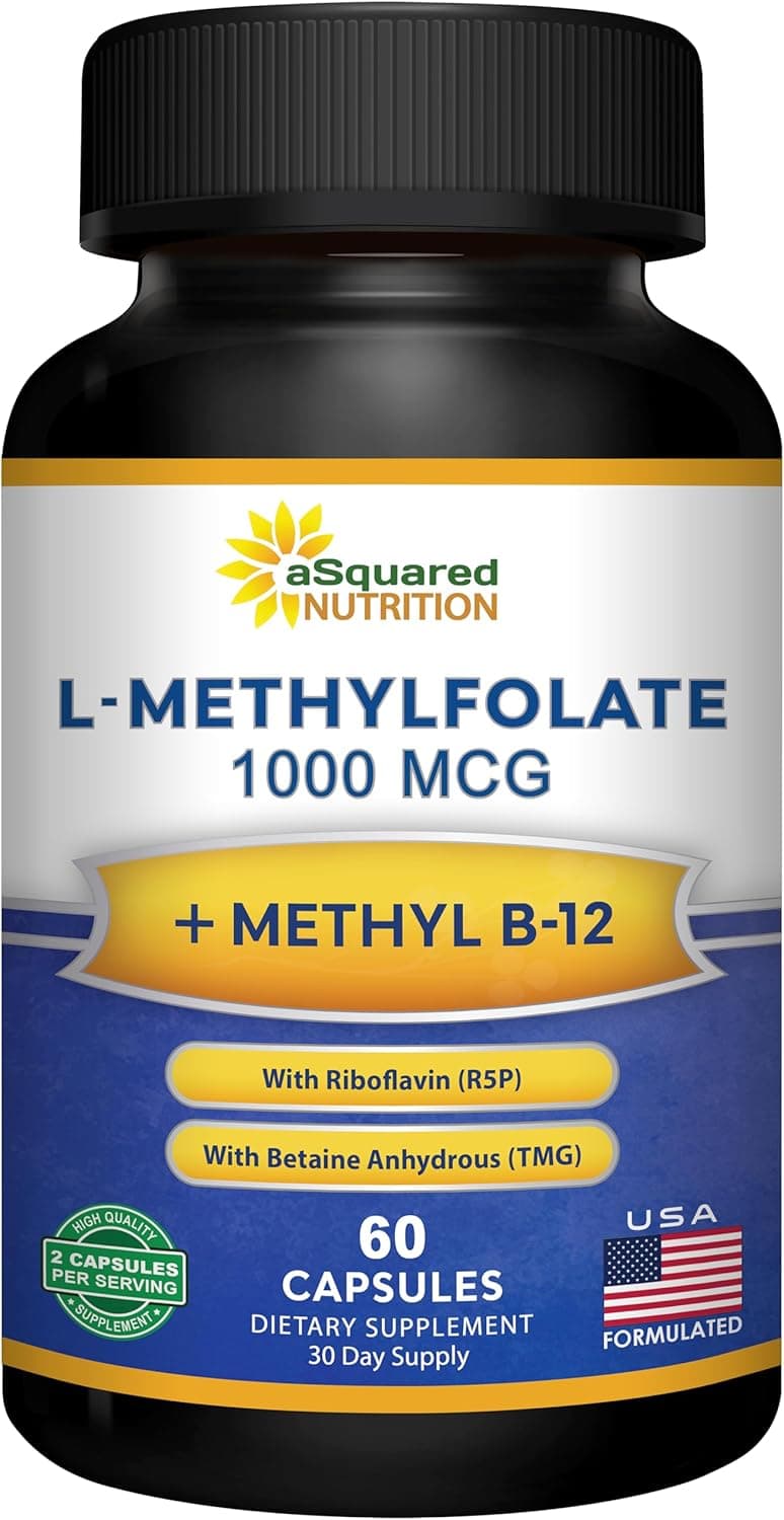 aSquared Nutrition L Methylfolate Plus Methyl B12 - Methylated…