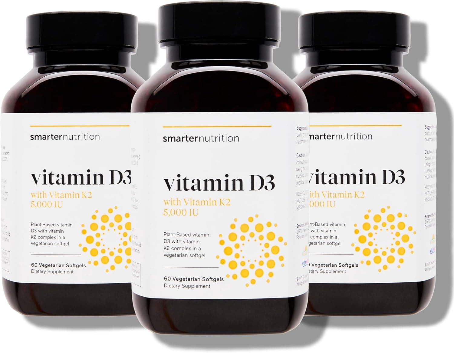 SMARTERNUTRITION Vegan Vitamin D3 5000 IU + Natural Vitamin K2…