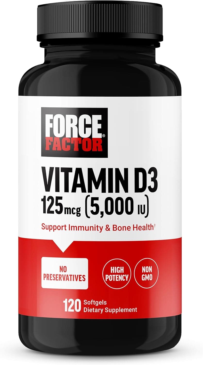 Force Factor Vitamin D3 5000 IU Softgels