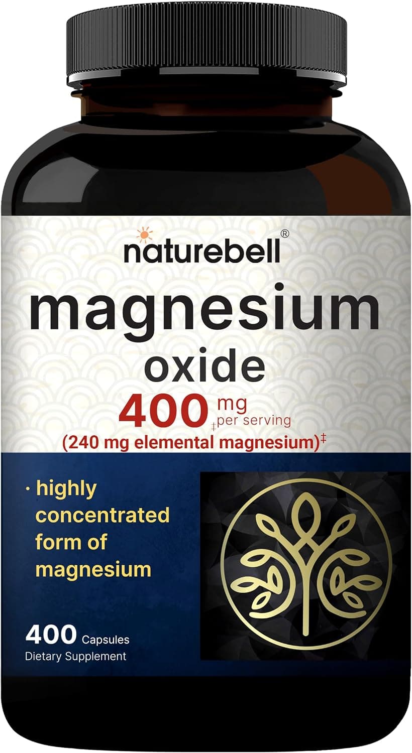 Magnesium Oxide 400mg, 400 Capsules | High Purity Elemental…