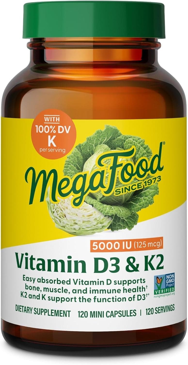 MegaFood Vitamin D3 5000 IU (125 mcg) - Vegetarian Supplements…