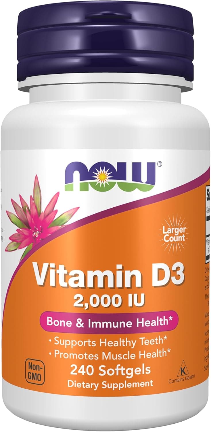NOW Foods Supplements, Vitamin D-3 2,000 IU, High Potency…