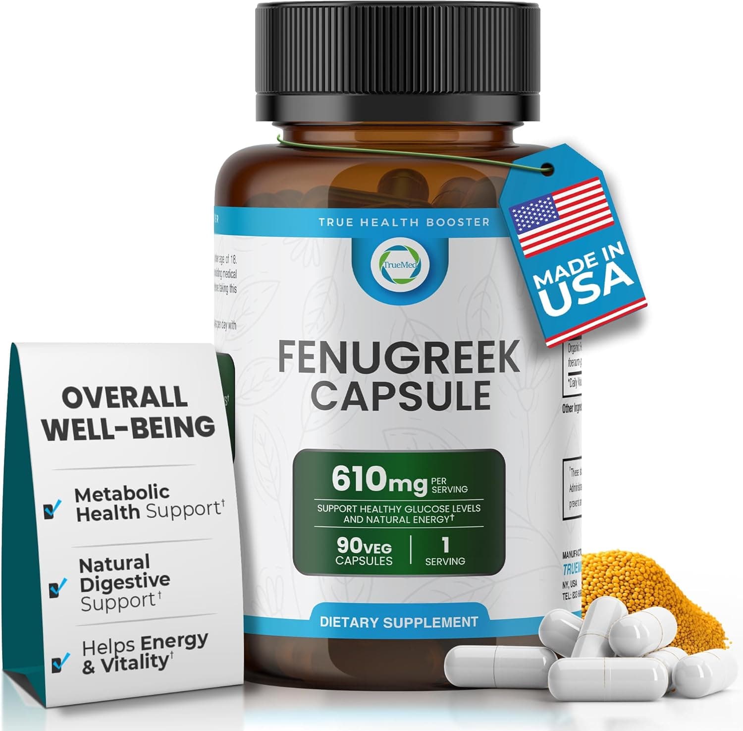 Organic Fenugreek Capsules 610 mg – Fenugreek Supplement…