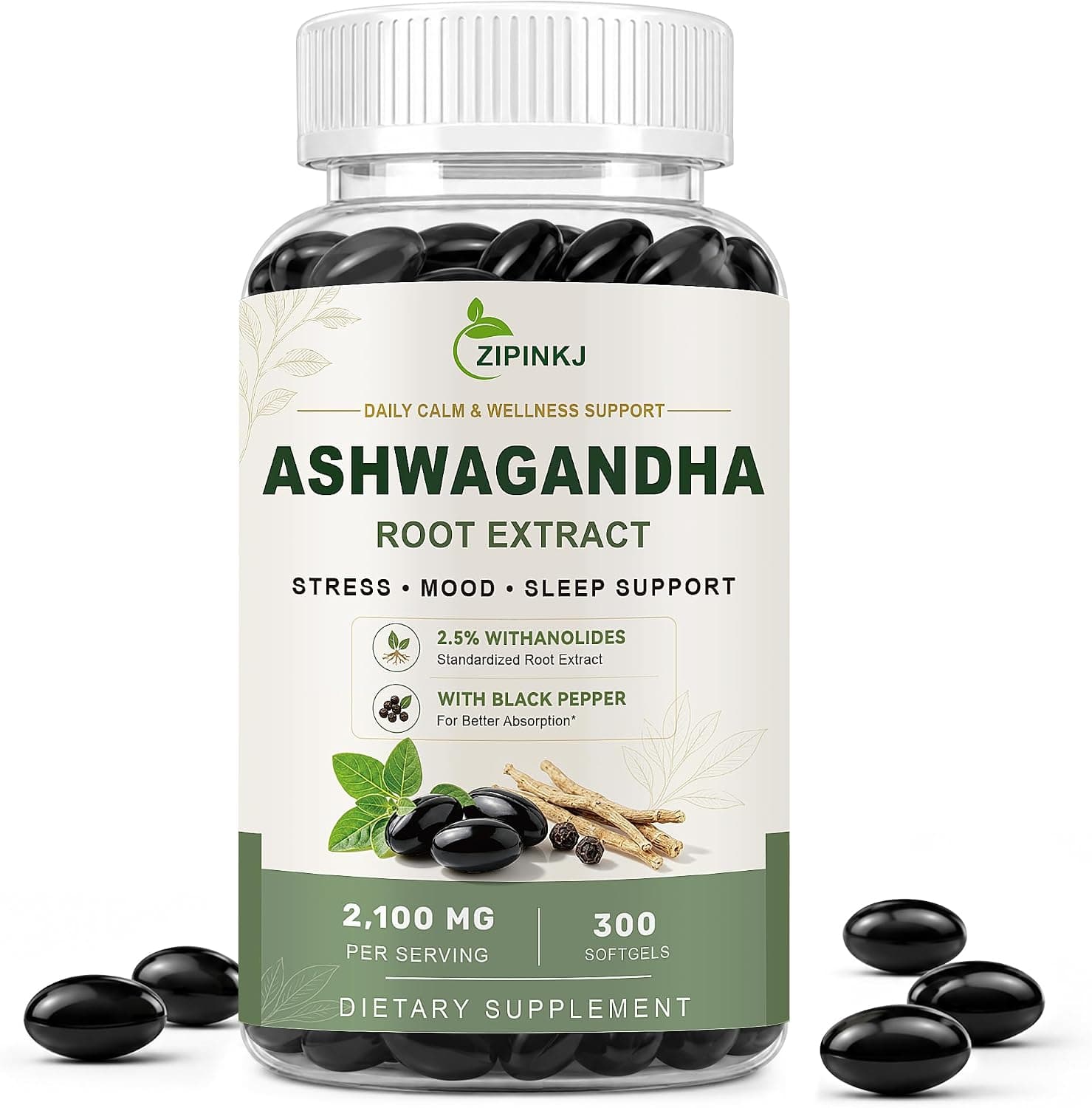 Organic Ashwagandha Supplement 2100mg - Ashwagandha Root…