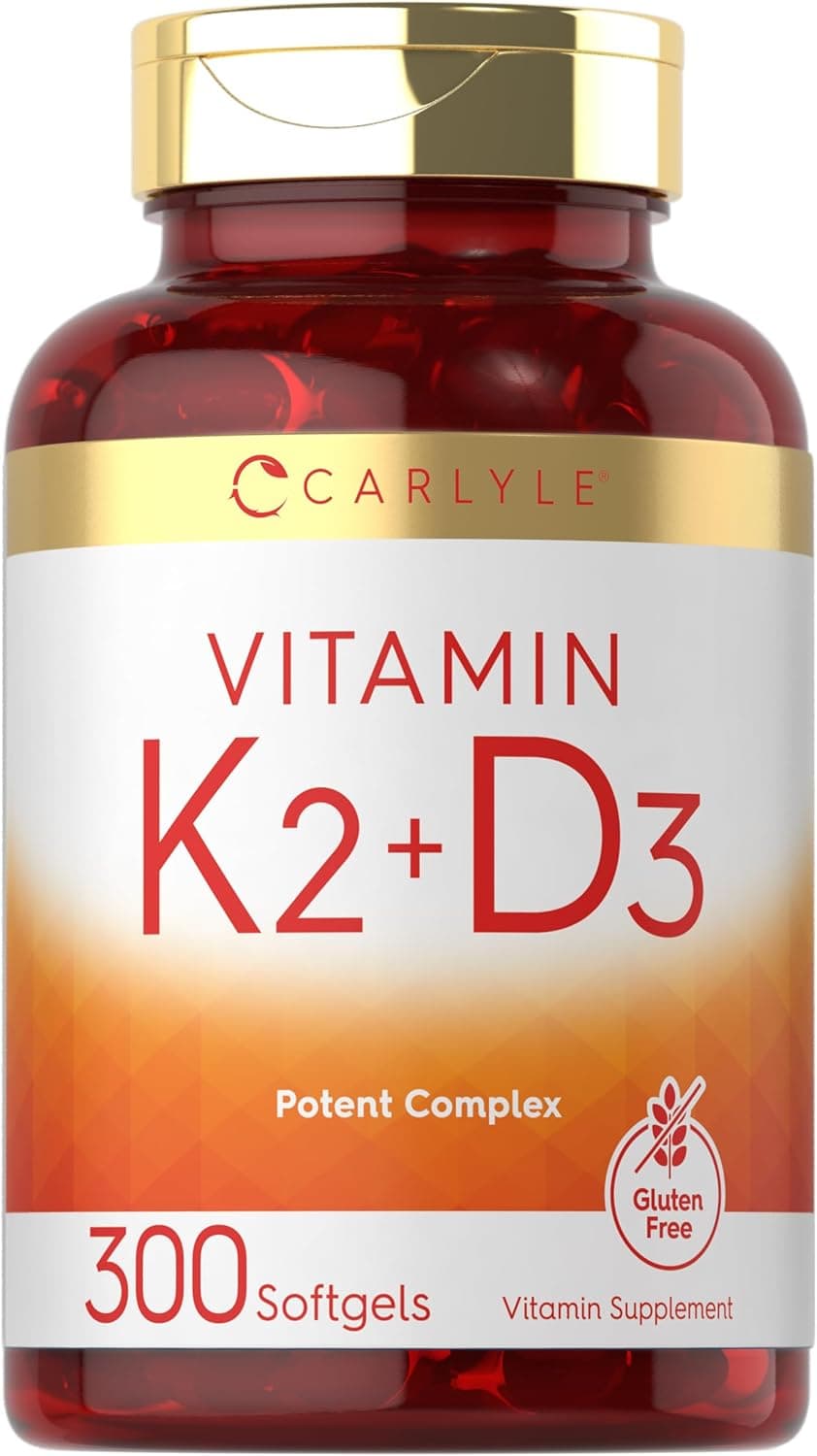 Carlyle Vitamin K2 D3 Supplement | 300 Softgels | 200mcg K2…