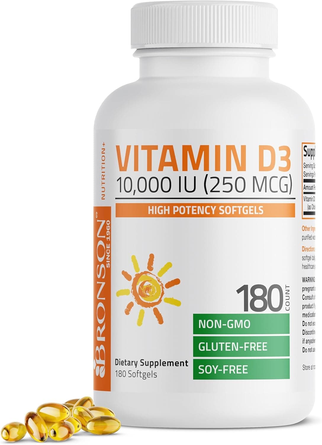 Bronson Vitamin D3 10,000 IU (250 mcg) High Potency - Supports…