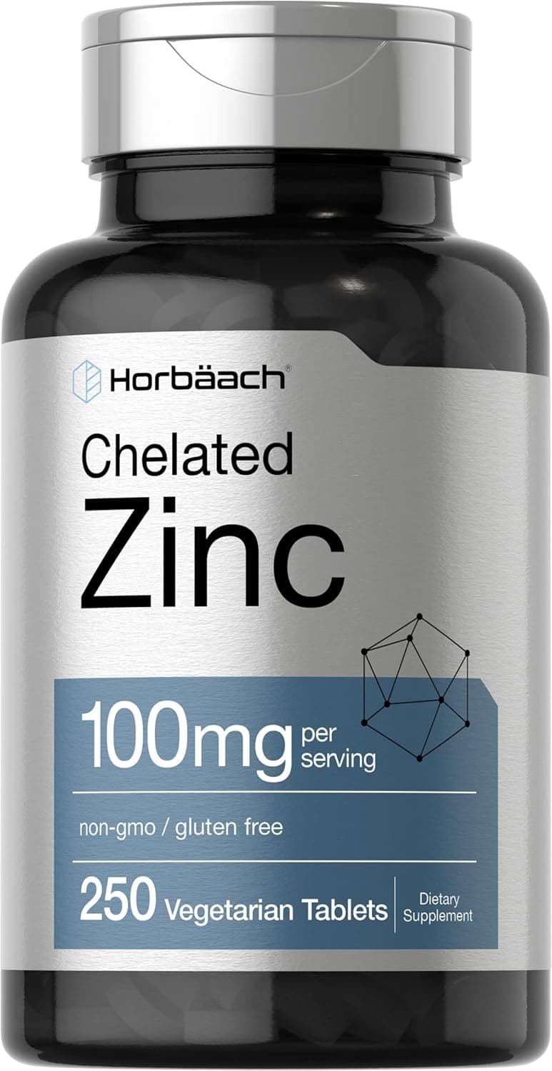 Horbäach Chelated Zinc Supplement 100mg | 250 Tablets | High…