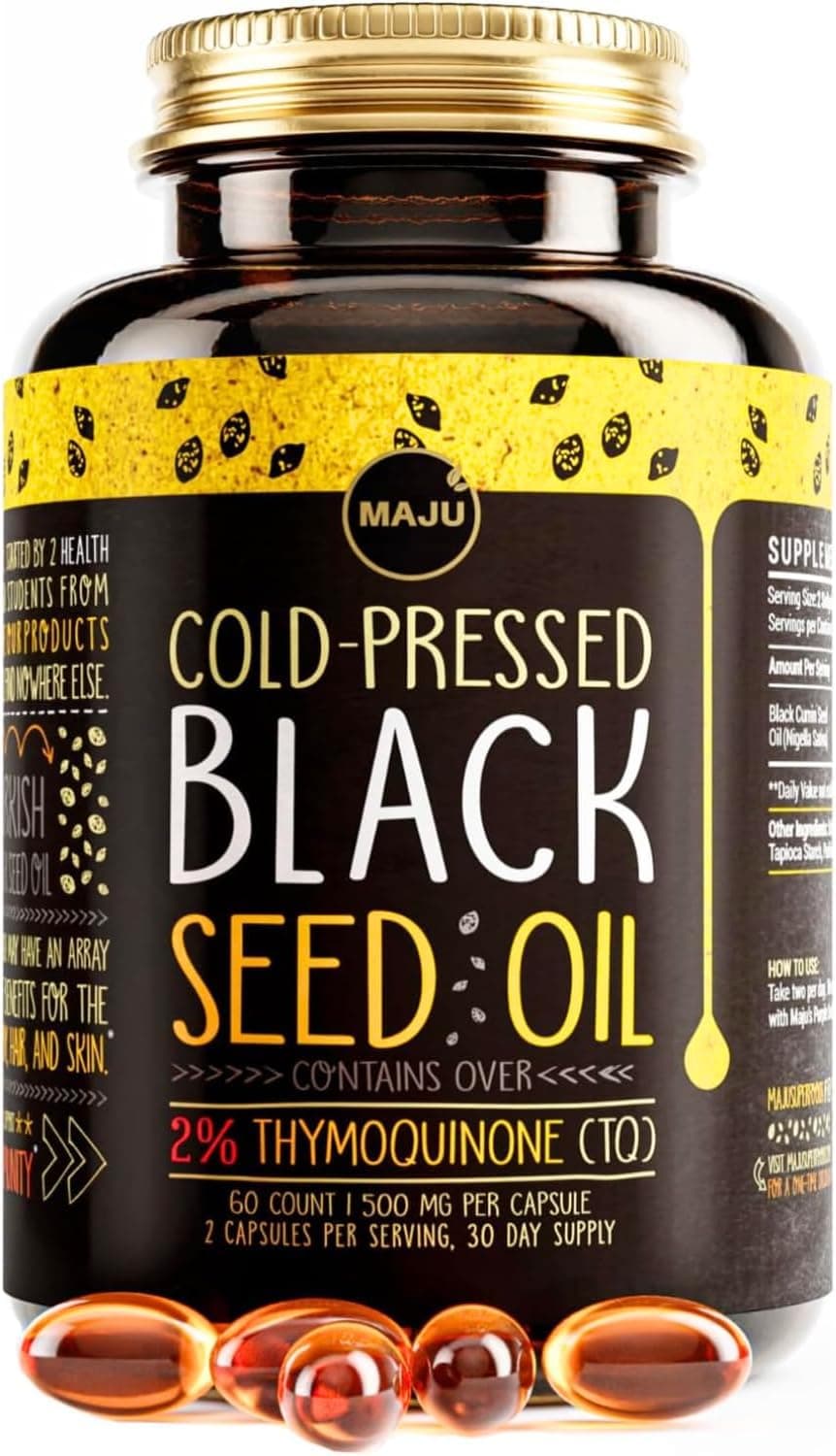 Maju Superfoods Black Seed Oil Capsules - Cold Pressed