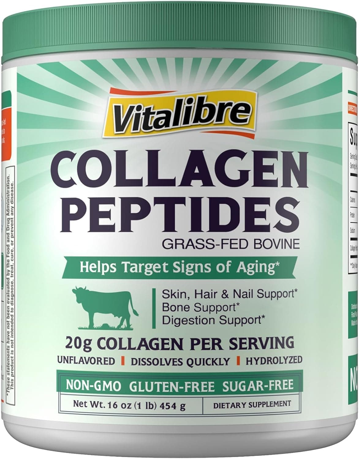 Vitalibre Bovine Collagen Peptides Powder for Women and Men