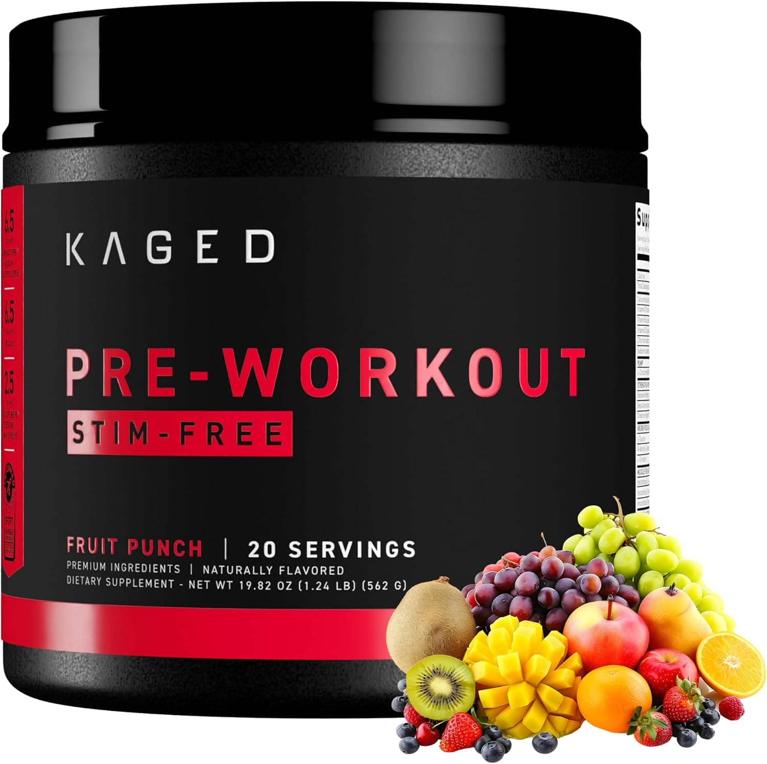 Kaged Stimulant Free Pre Workout Powder Fruit Punch Pre-Kaged…
