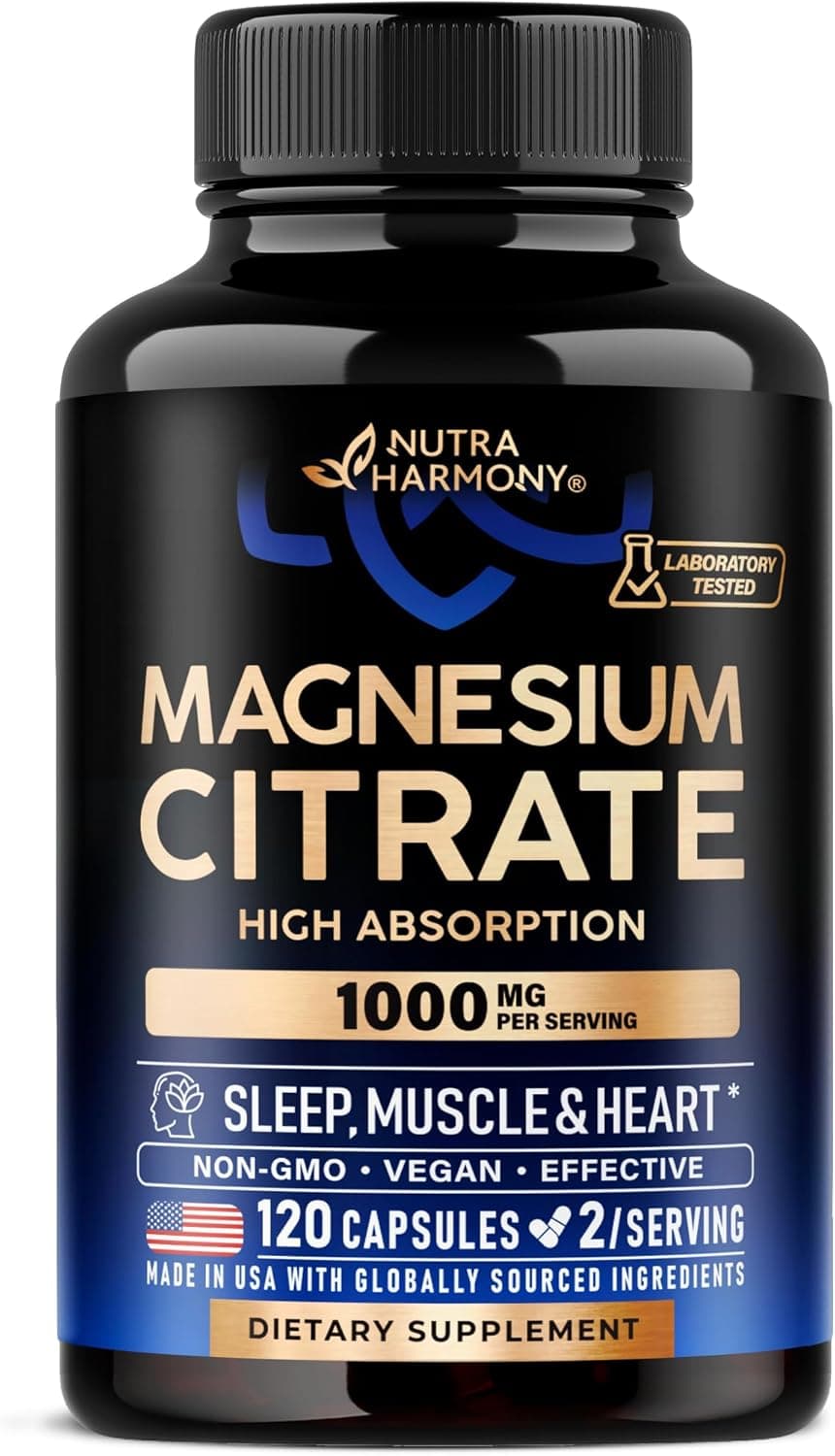 Magnesium Citrate Capsules 1000mg | High Absorption Supplement…