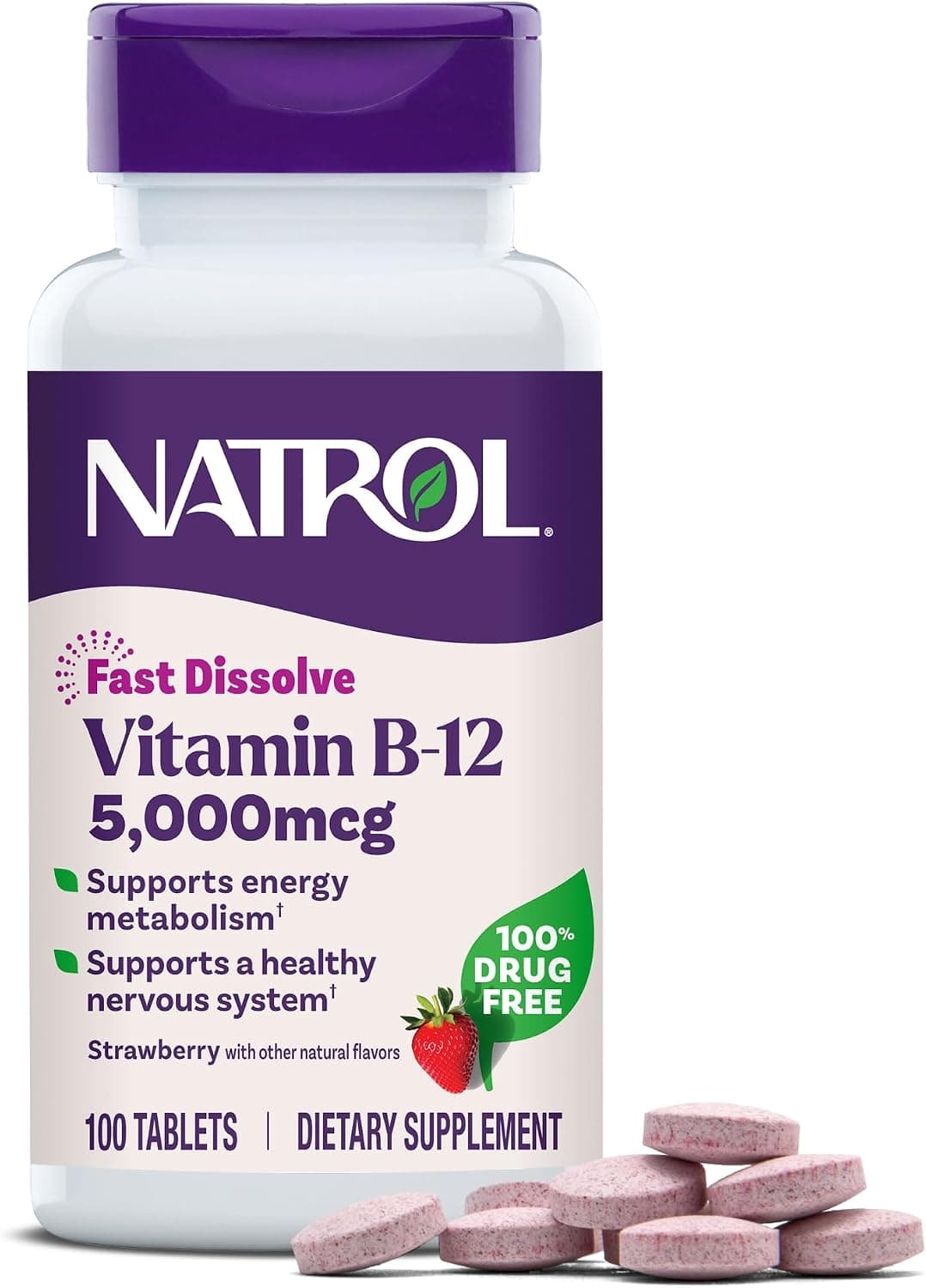 Natrol Vitamin B12 5000 mcg Fast Dissolve B12 Supplement