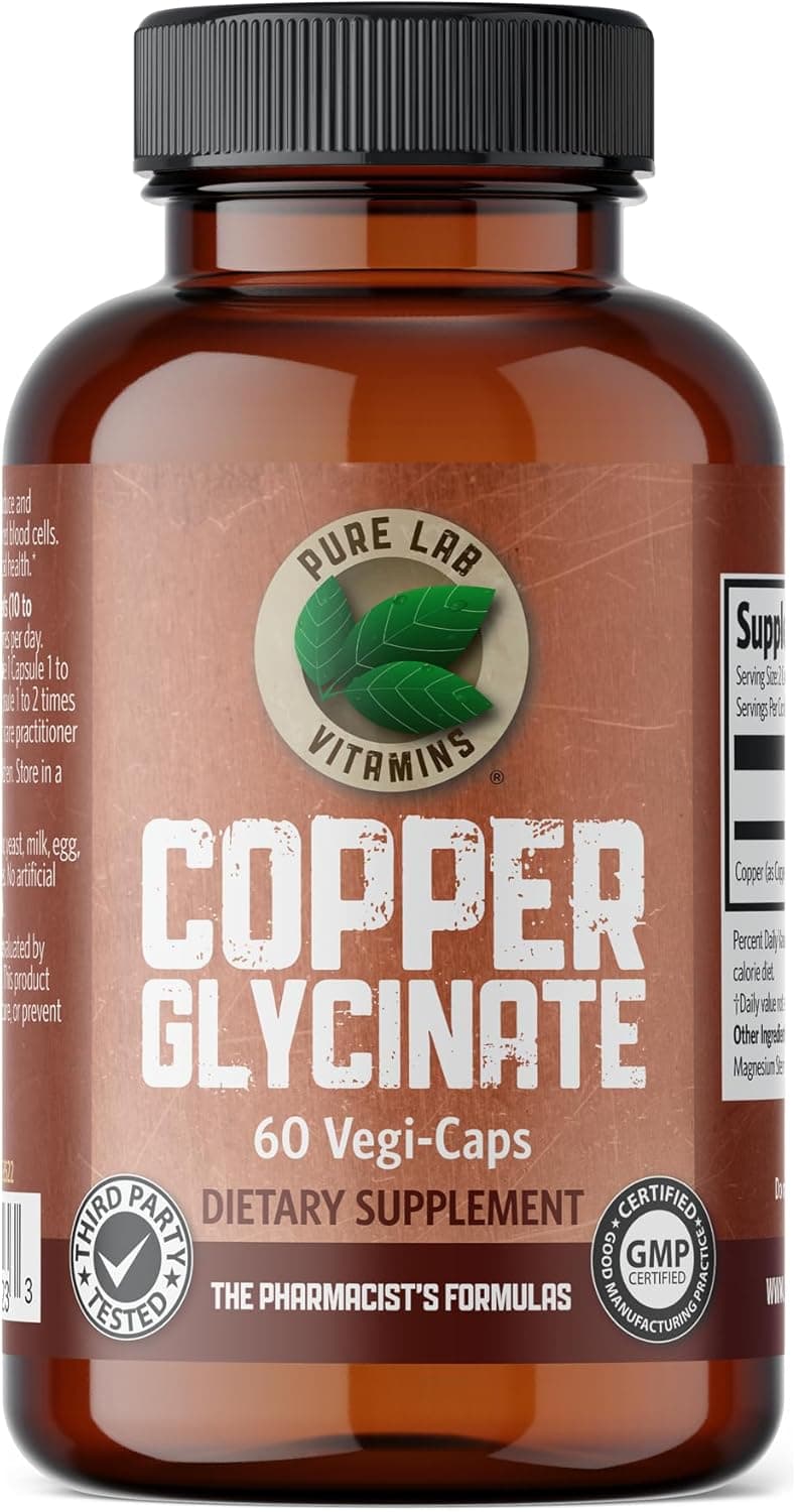 Pure Lab Vitamins Copper Glycinate 1 mg – 60 Vegi-Caps