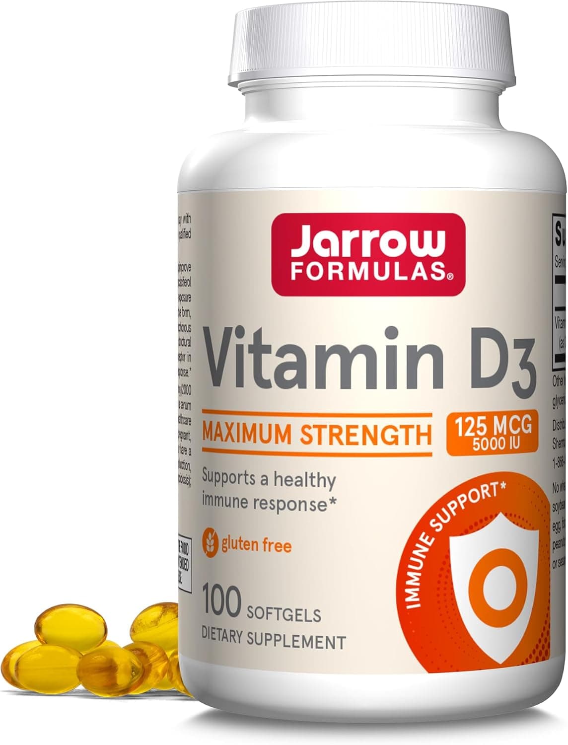 Jarrow Formulas Vitamin D3 125 mcg (5000 IU) - 100 Servings…
