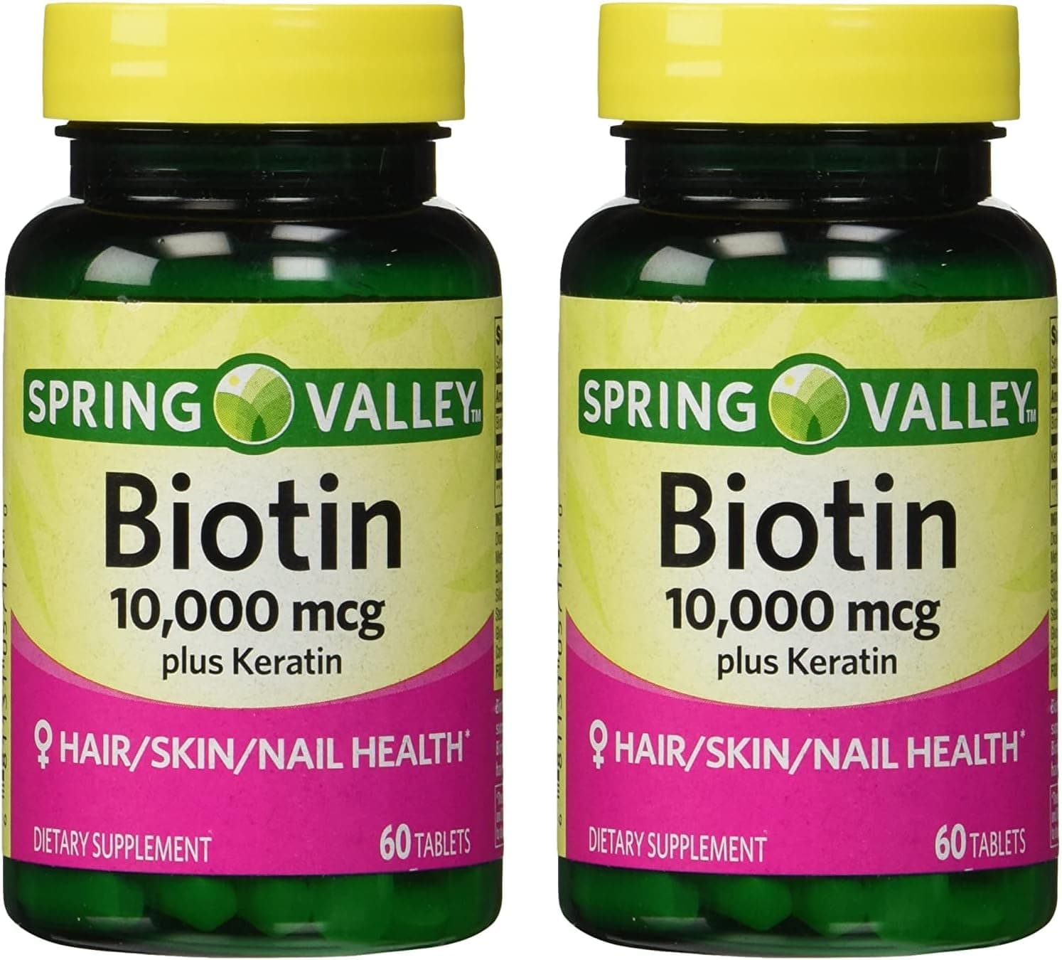 Spring Valley 10000mcg Biotin with 100mg Keratin Dietary…