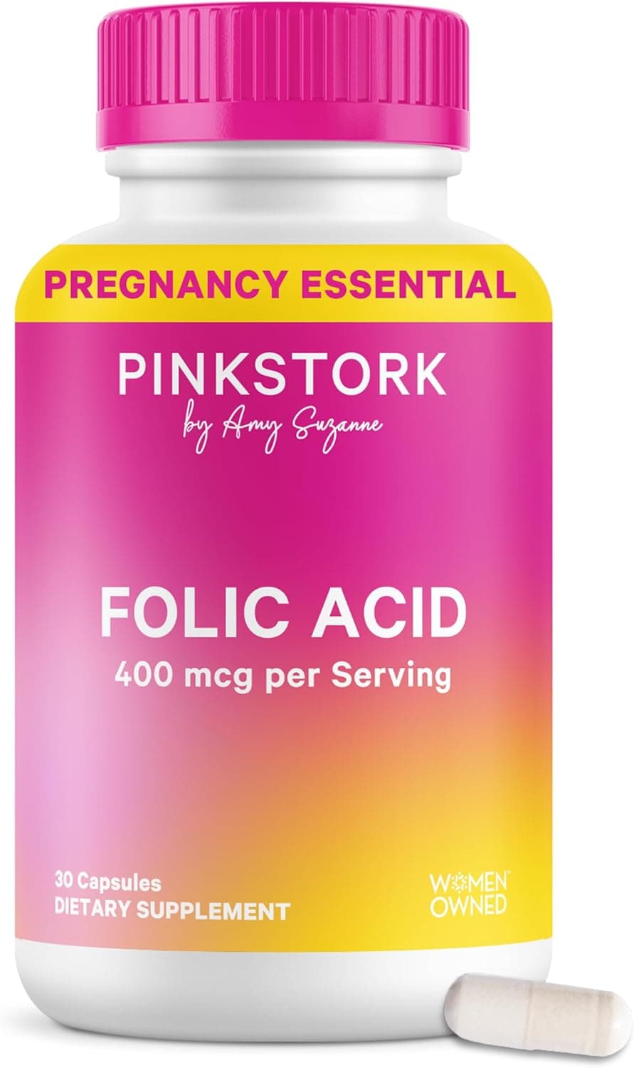Pink Stork Folic Acid Supplement for Women – 400mcg