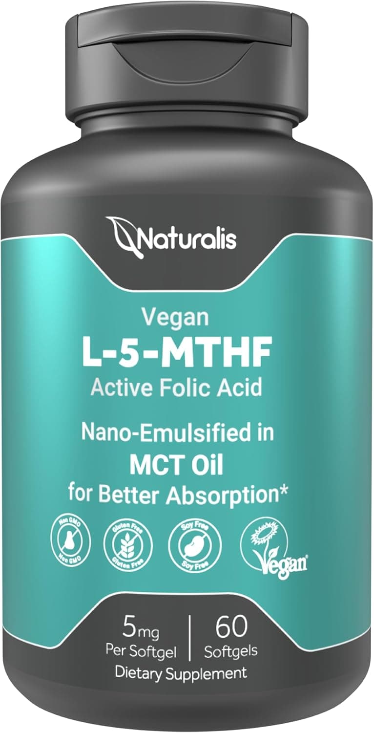 Naturalis Vegan L-5-MTHF 5mg (8300 mcg DFE) | Active Folate…