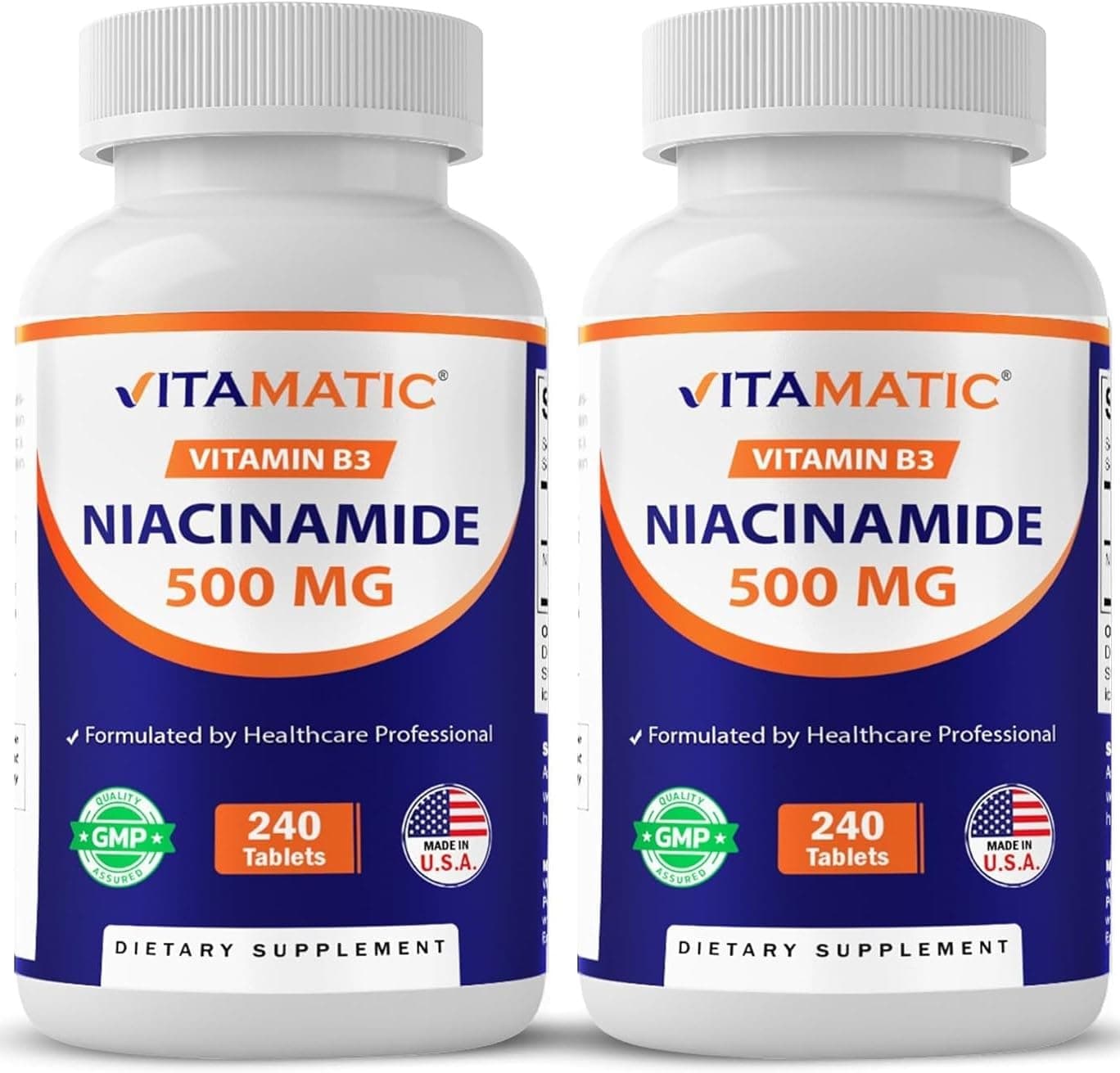 Vitamatic Niacinamide 500 mg 240 Tablets - Flush Free Vitamin…