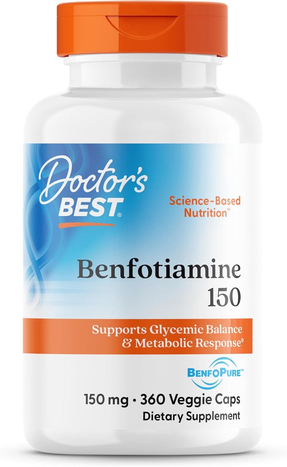 Doctor's Best Benfotiamine 150mg Supplement - Bioavailable…