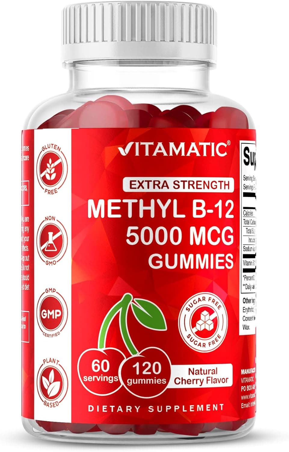 Vitamatic Extra Strength Vitamin B12 5000 mcg (Methyl B12)…