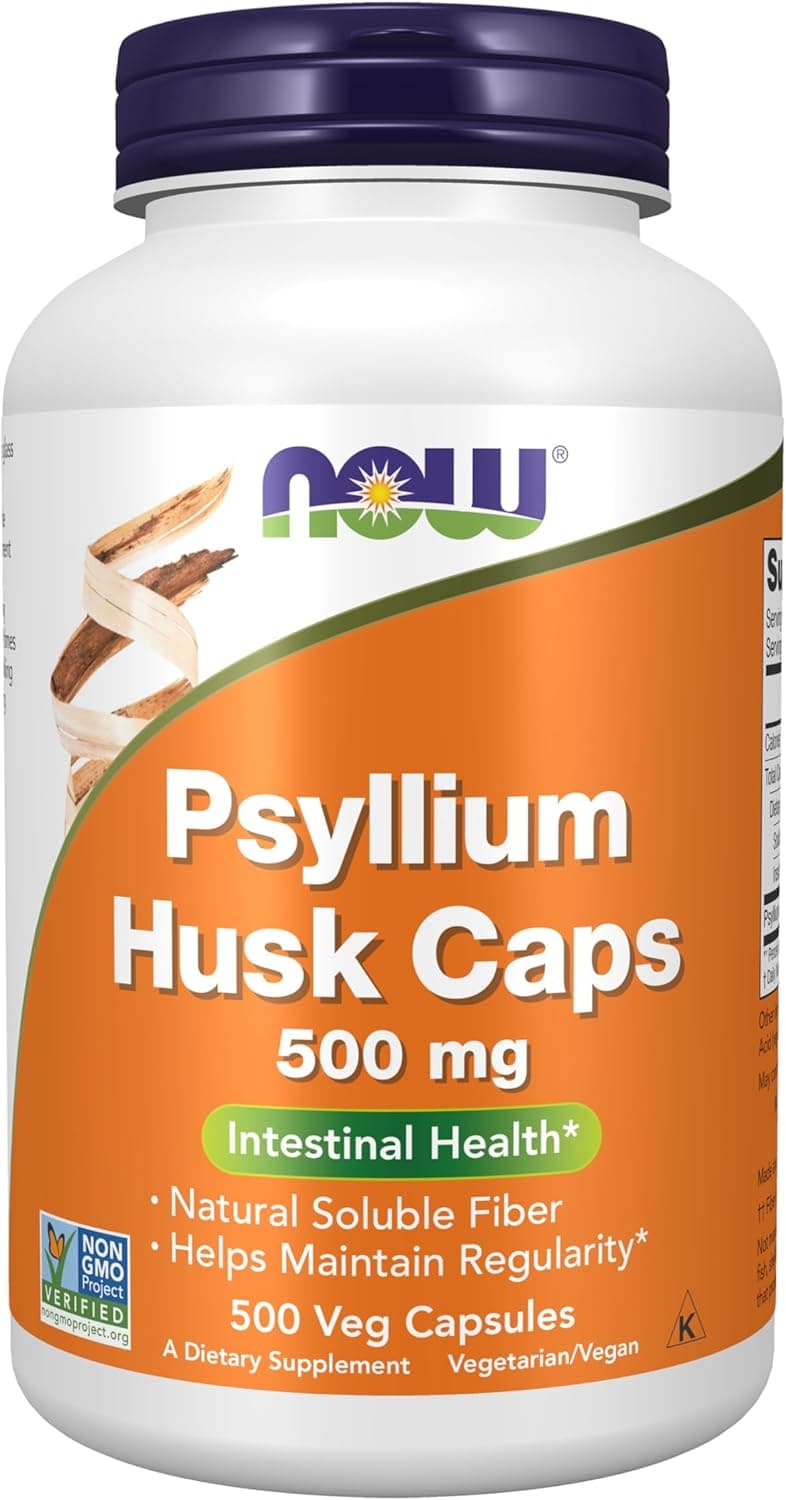 NOW Foods Supplements, Psyllium Husk Caps 500 mg, Non-GMO…