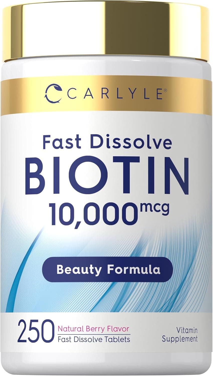 Carlyle Biotin 10000mcg | 250 Fast Dissolve Tablets | Max…