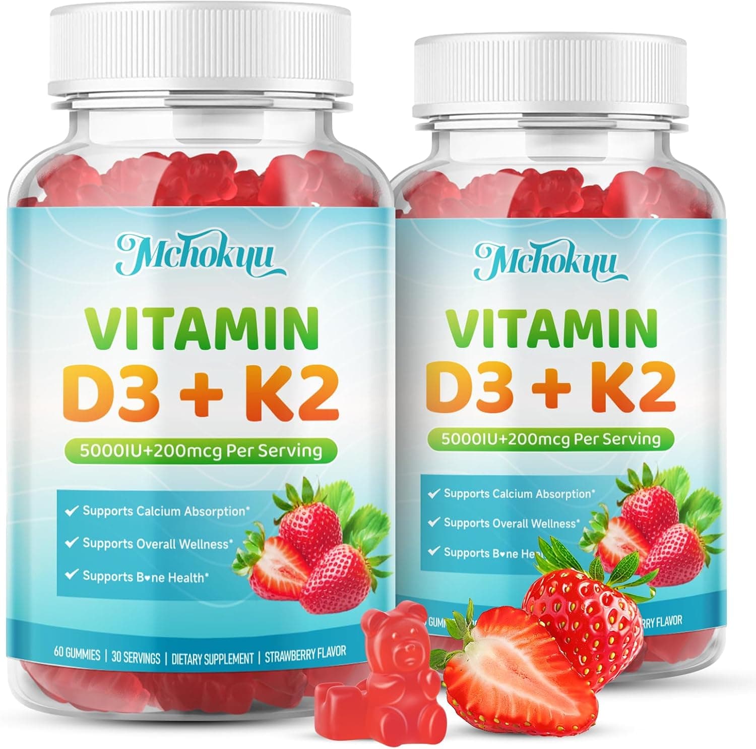 Vitamin D3 K2 Gummies with Calcium – Bone & Immune Support