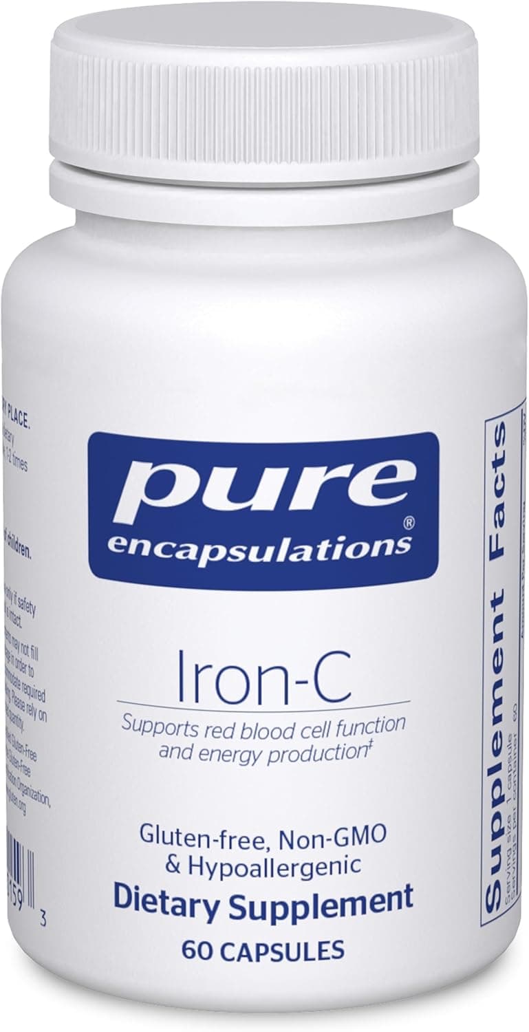 Pure Encapsulations Iron-C - 15 mg - 175 mg Vitamin C - Red…