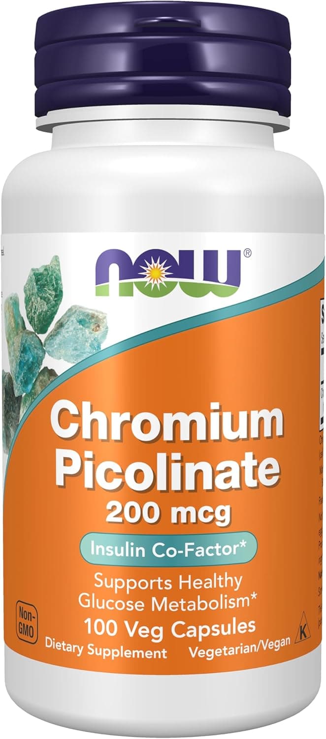 NOW Supplements, Chromium Picolinate 200 mcg, Insulin…