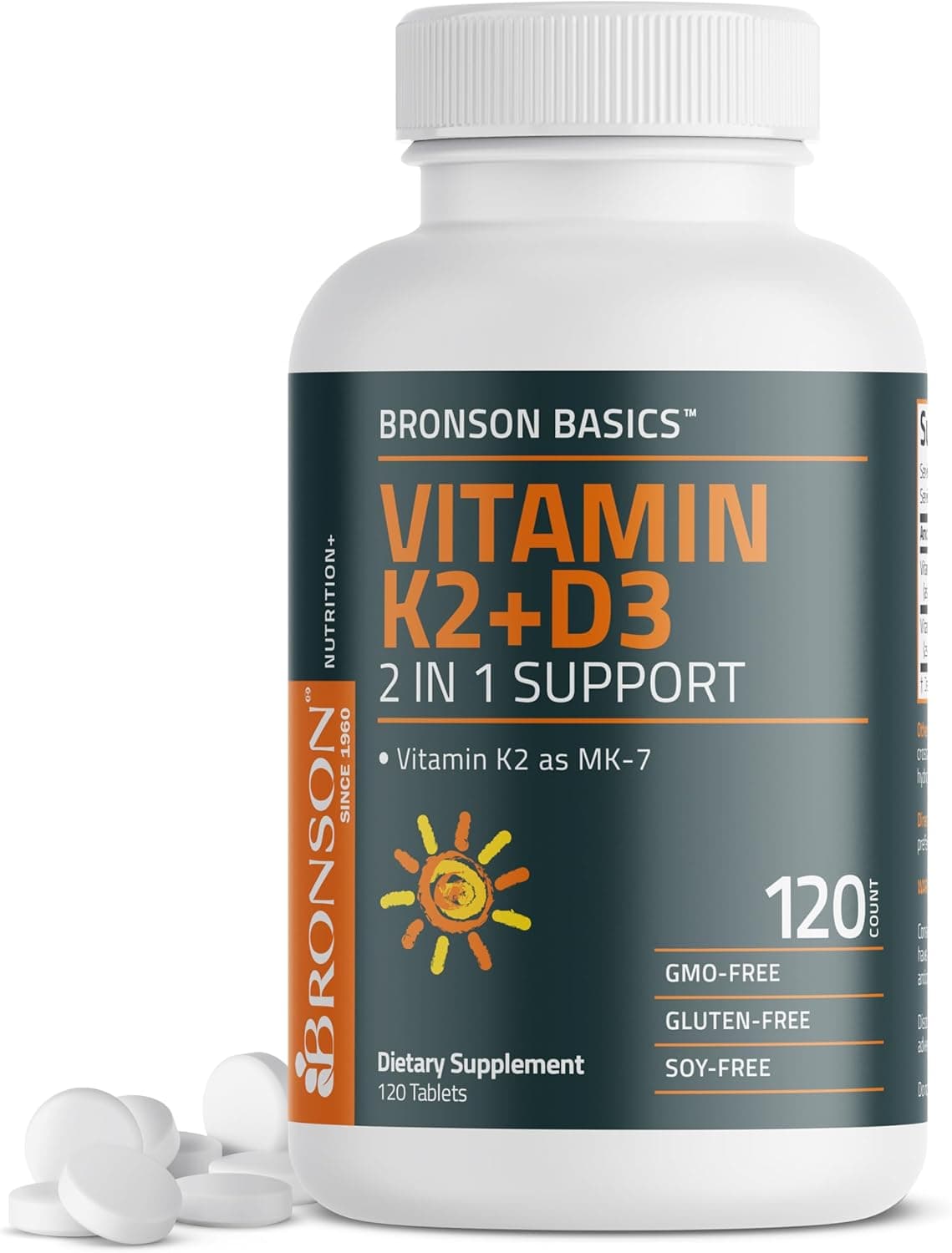 Bronson Vitamin K2 D3 (MK7) Supplement Non-GMO Formula Vitamin…