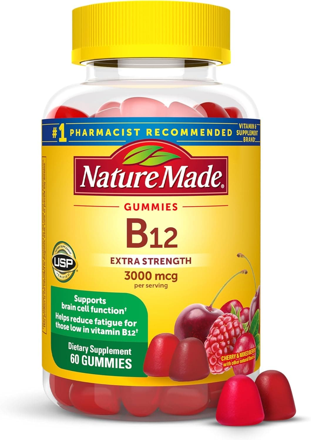 Nature Made Extra Strength Vitamin B12 Gummies 3000 mcg per…