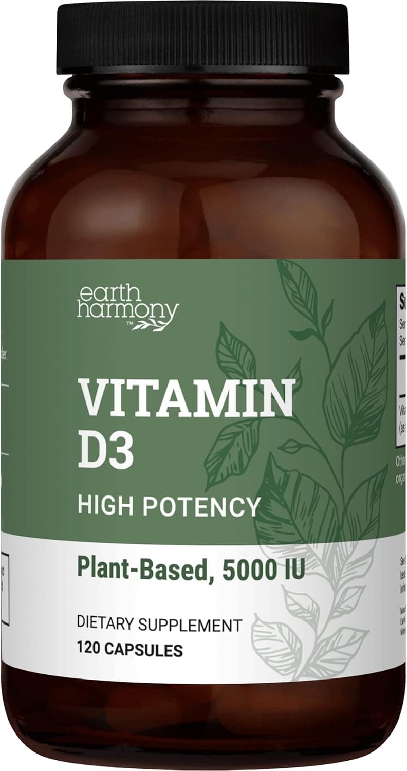 Earth Harmony Naturals Vegan Vitamin D3 5000 iu Supplement…