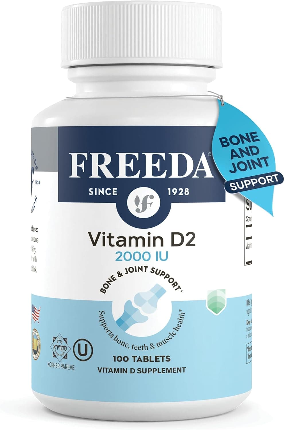 FREEDA Vitamin D2 2000 IU – Vegan Vitamin D for Bone Strength…