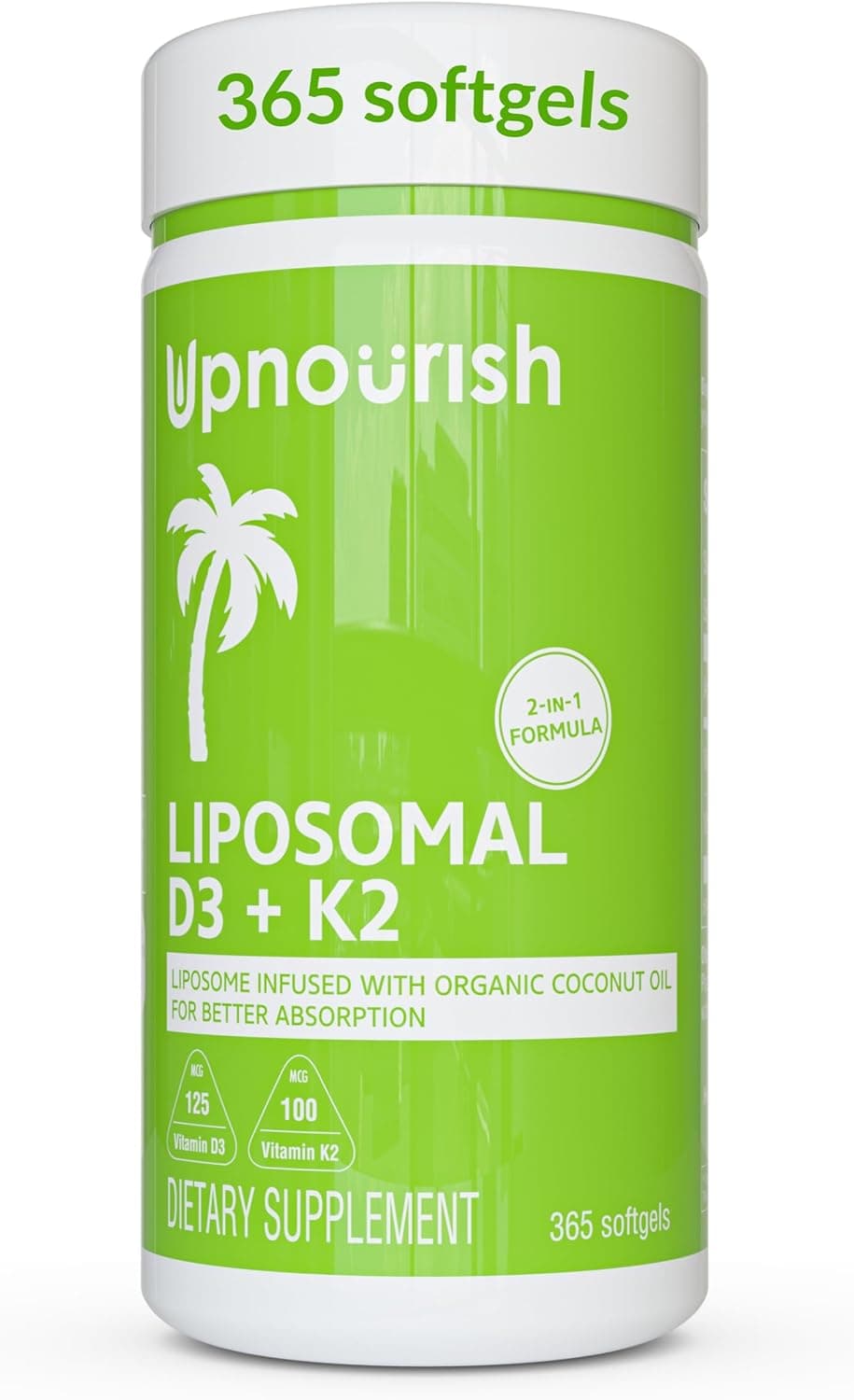 UpNourish Liposomal D3 K2 MK-7 – 365 Mini softgels…