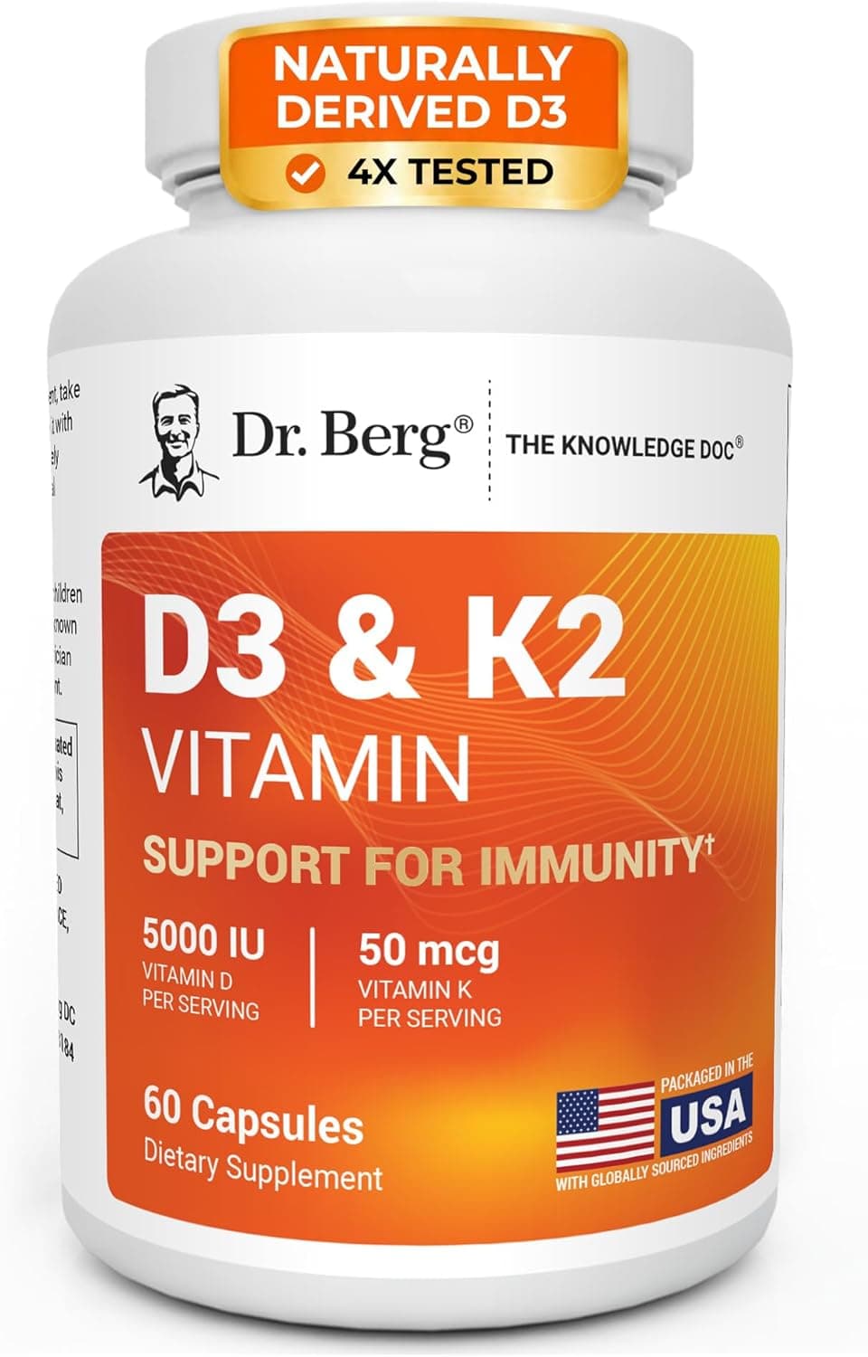 Dr. Berg Maximum Strength 7-in-1 Vitamin D3 K2 5000 IU