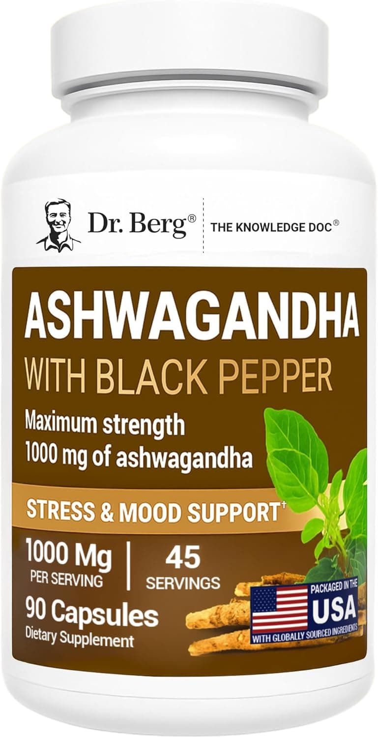 Dr. Berg Ashwagandha Capsules 1000mg - Includes Ashwagandha…