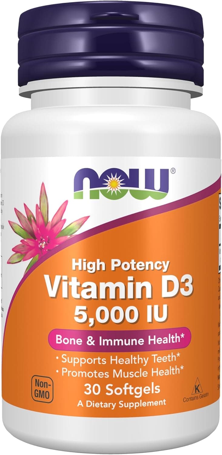 Now Supplements, Vitamin D3 5,000 IU, High Potency, Structural…