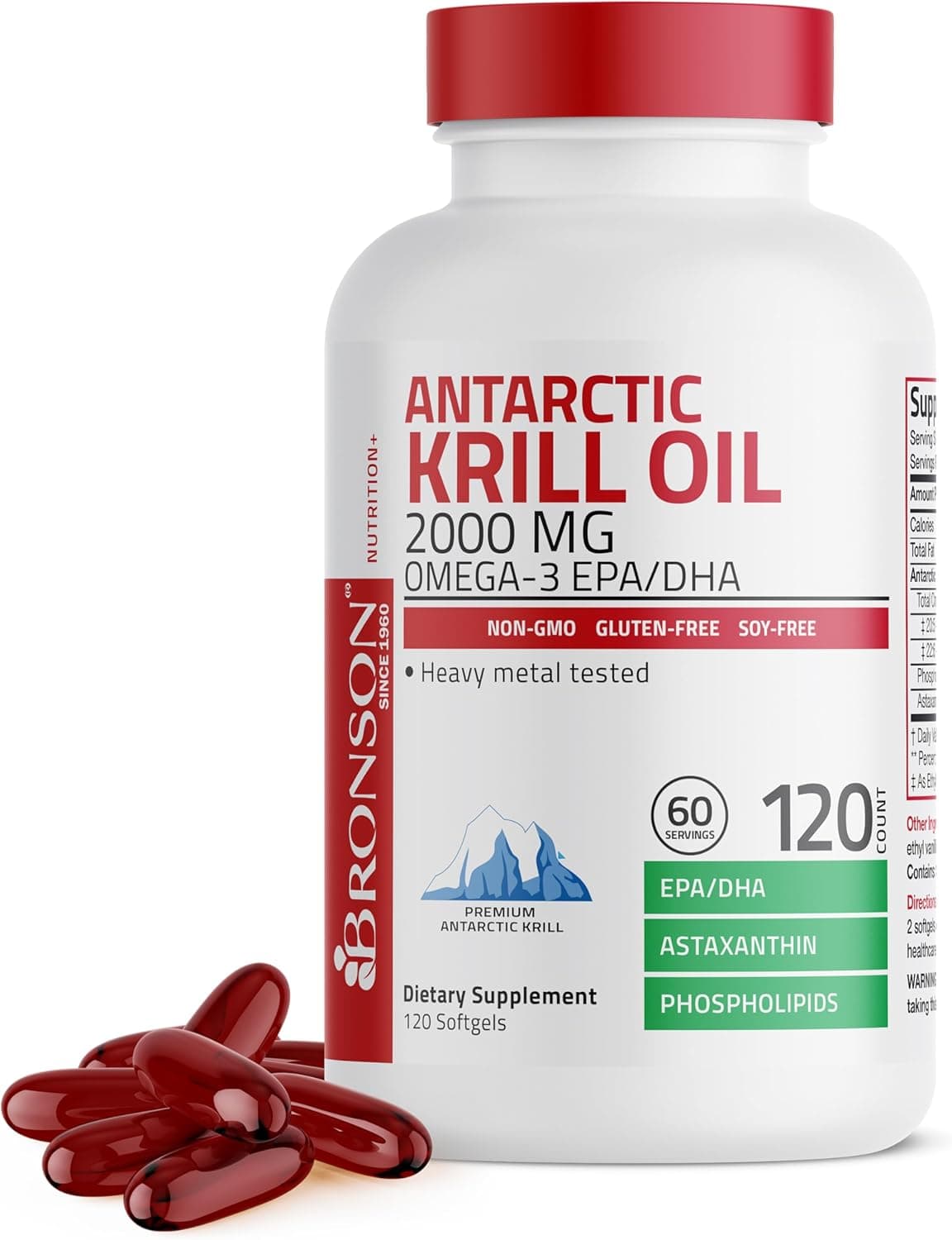 Bronson Antarctic Krill Oil 2000mg with Omega-3s EPA