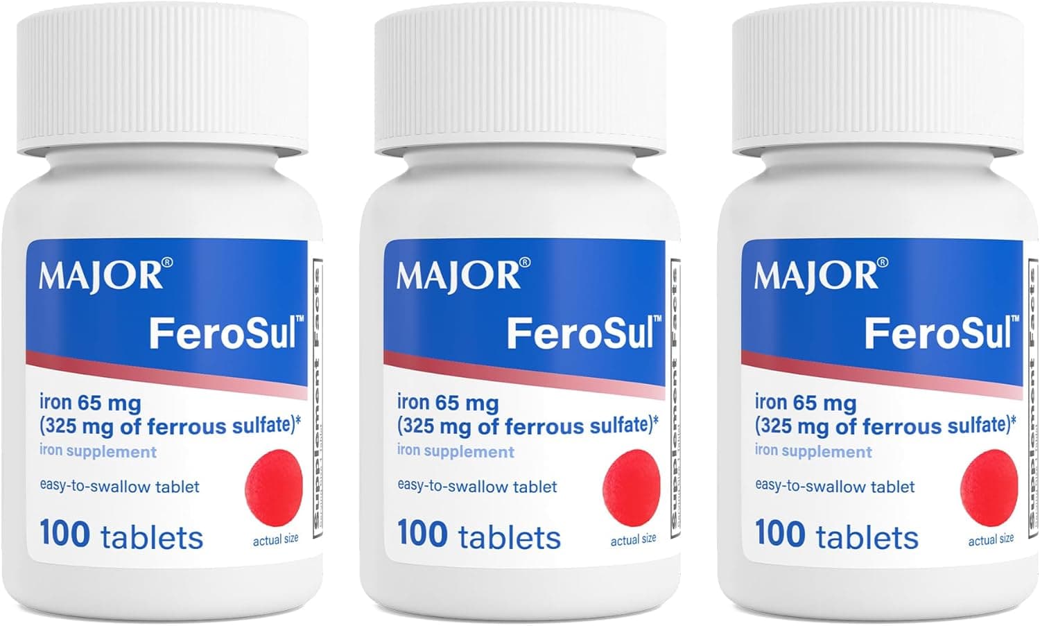 MAJOR Ferosul - Ferrous Sulfate 325mg Tablets with 65mg…