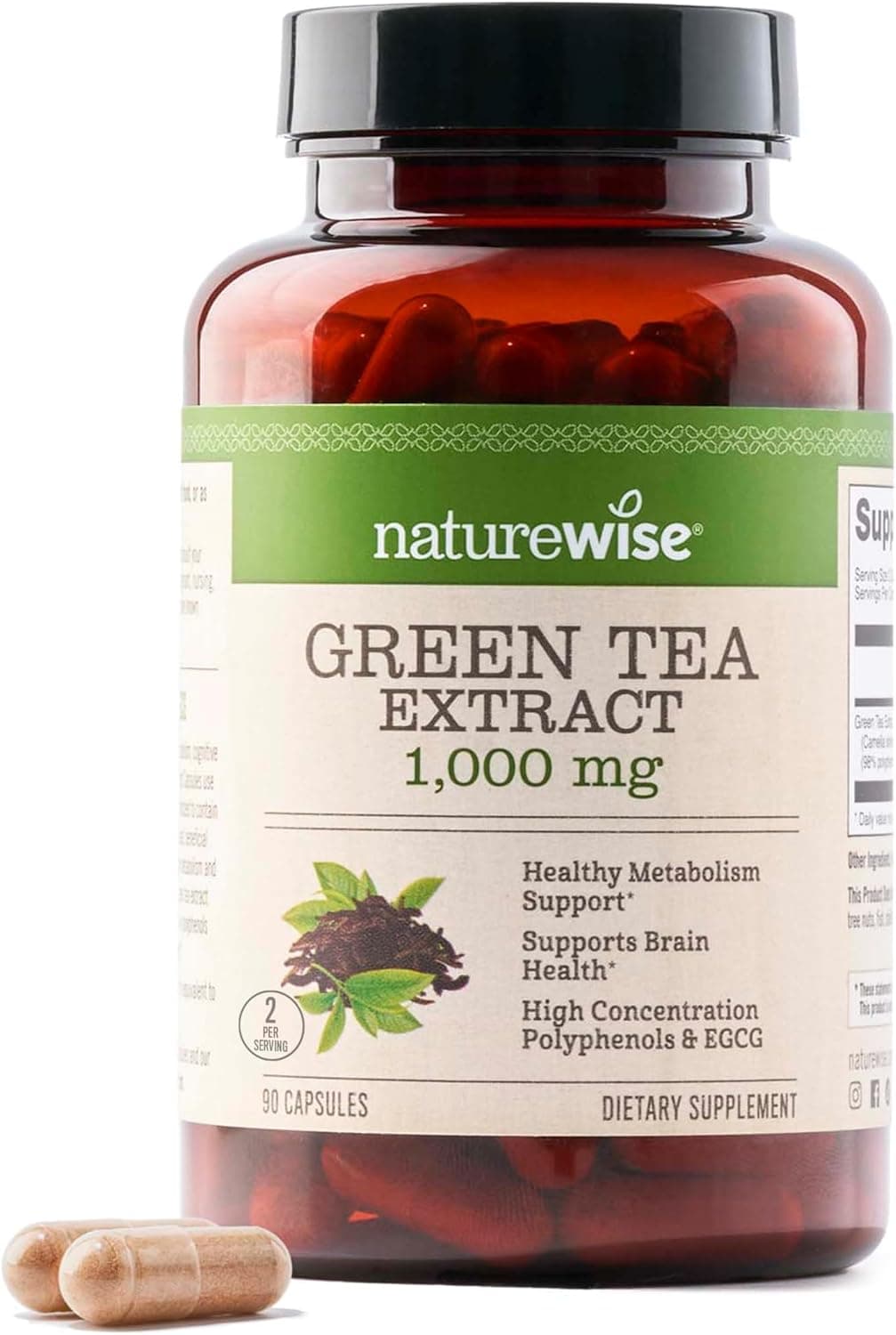 NatureWise Green Tea Extract Capsules 1000 mg - 50% EGCG & 98%…