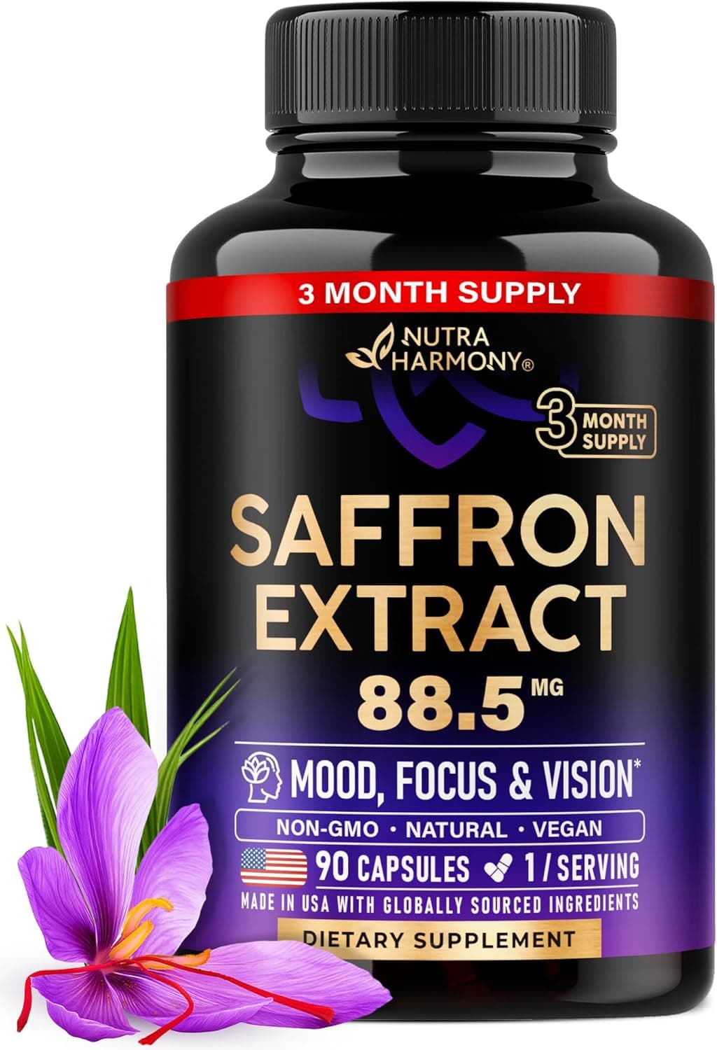 Natural Saffron Supplements - Pure Saffron Extract 88.5 mg…