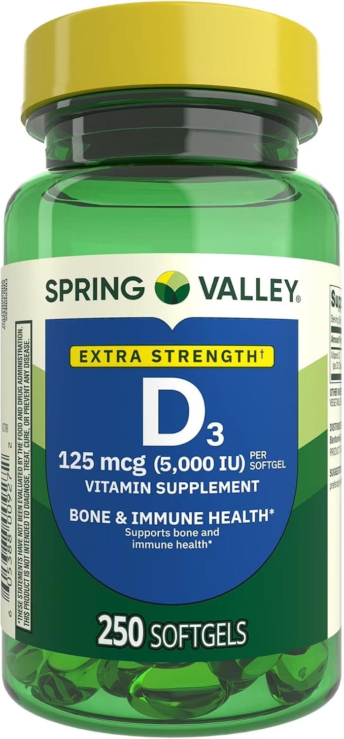 Extra Strength Vitamin D3 5000 IU 125 mcg – 250 Softgels