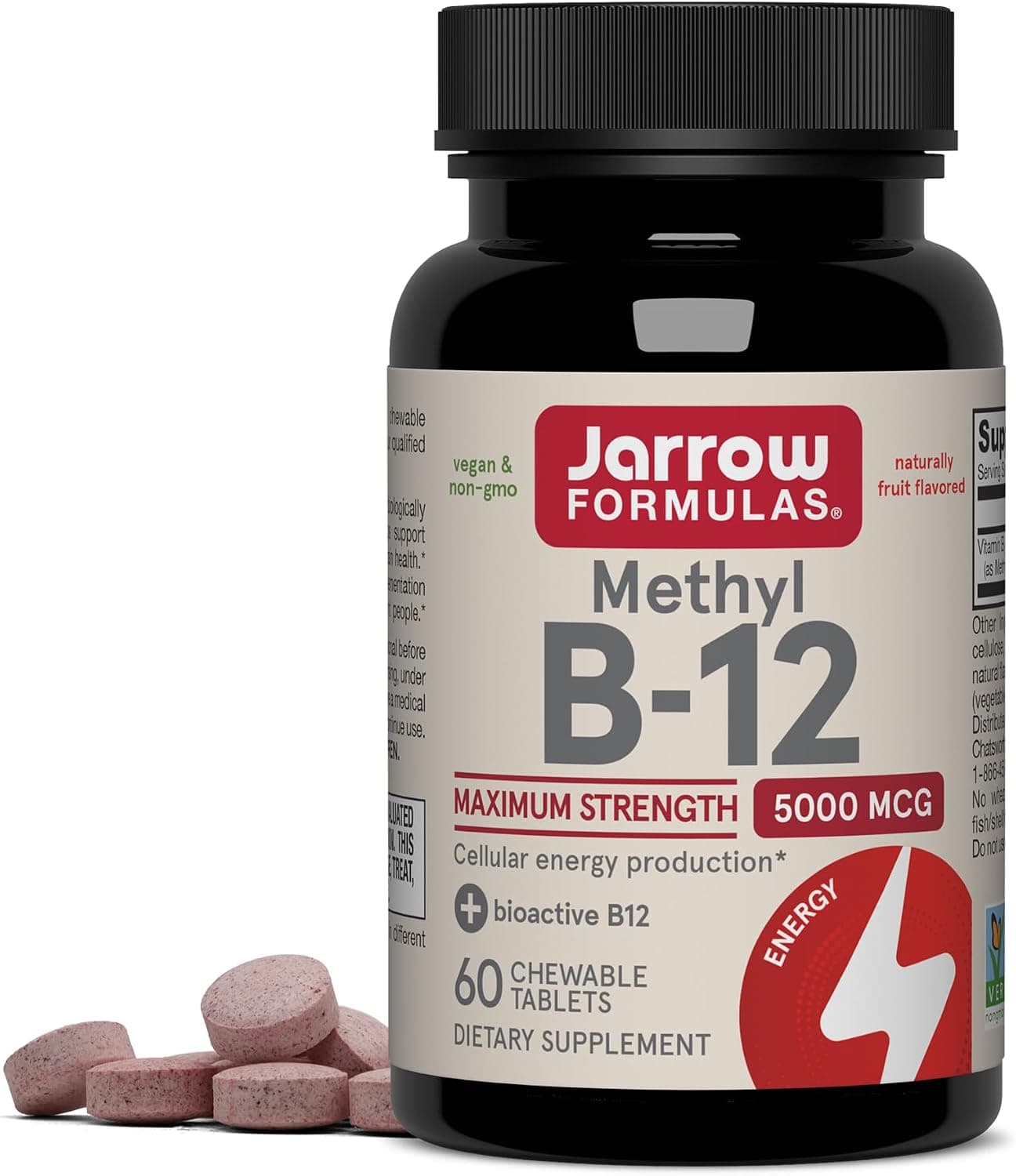 Jarrow Formulas Methyl Vitamin B12 5000 mcg - 60 Chewable…
