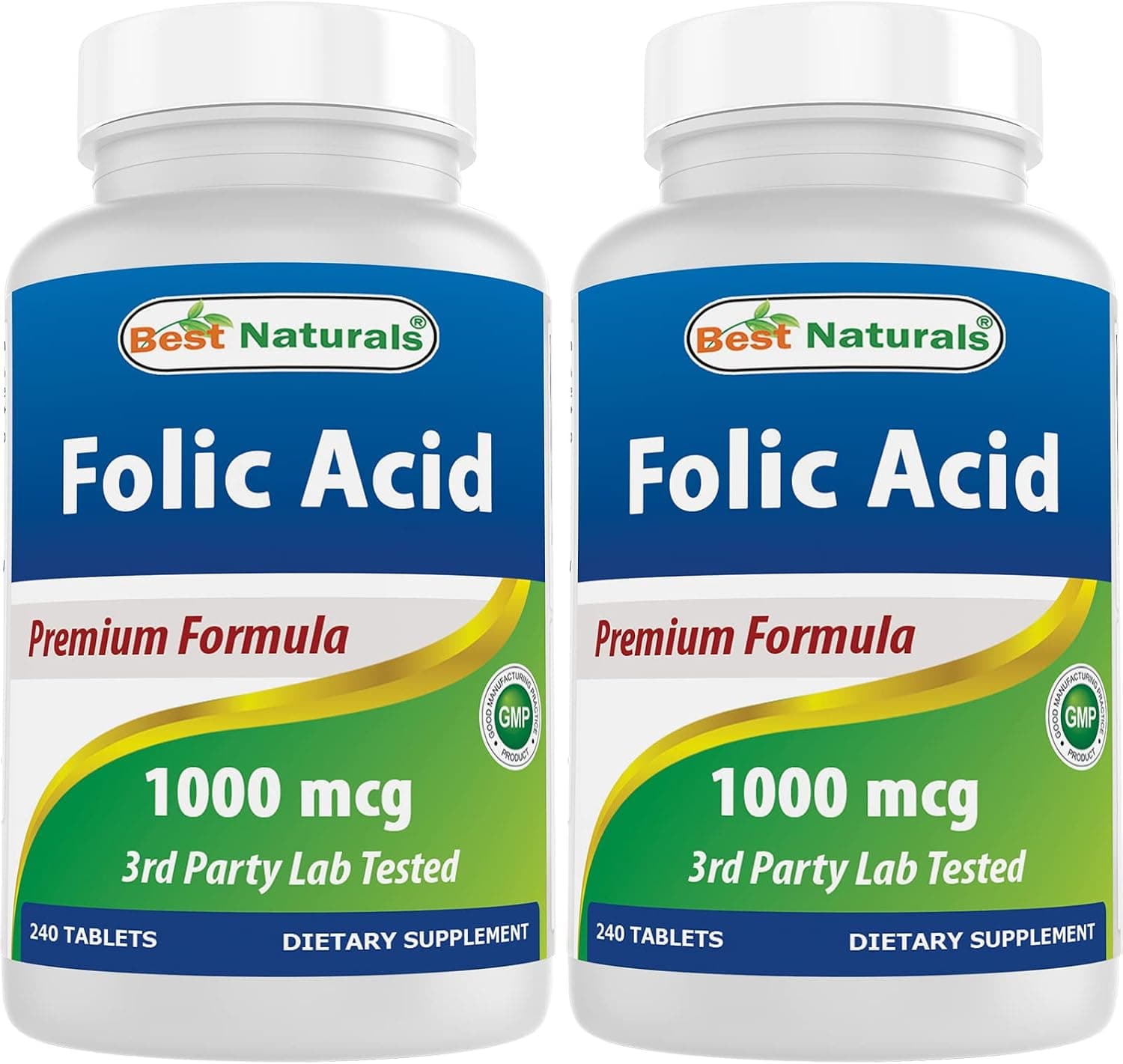Best Naturals Folic Acid 1000 mcg (Vitamin B9)