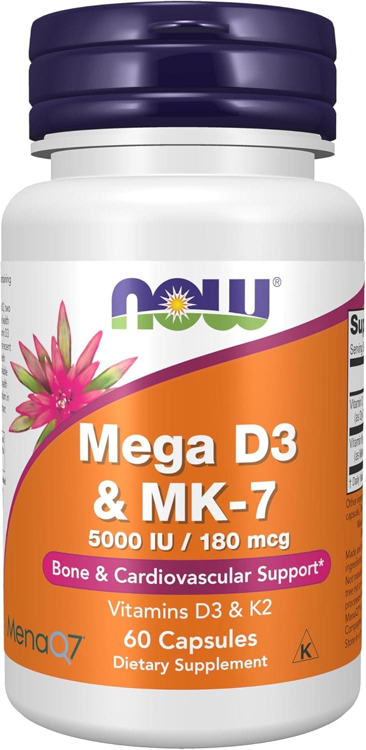 Supplements, Mega D-3 & MK-7 with Vitamins D-3 & K-2, 5,000…